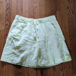 J. Crew Yellow white Linen Skirt Size 8